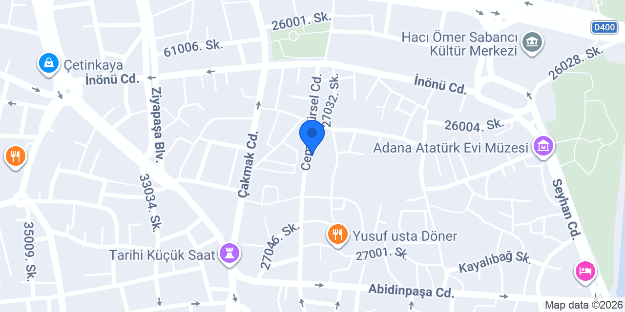 TDV Adana Kitabevi konumu