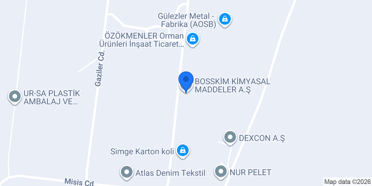 BOSSKİM KİMYASAL MADDELER A.Ş konumu