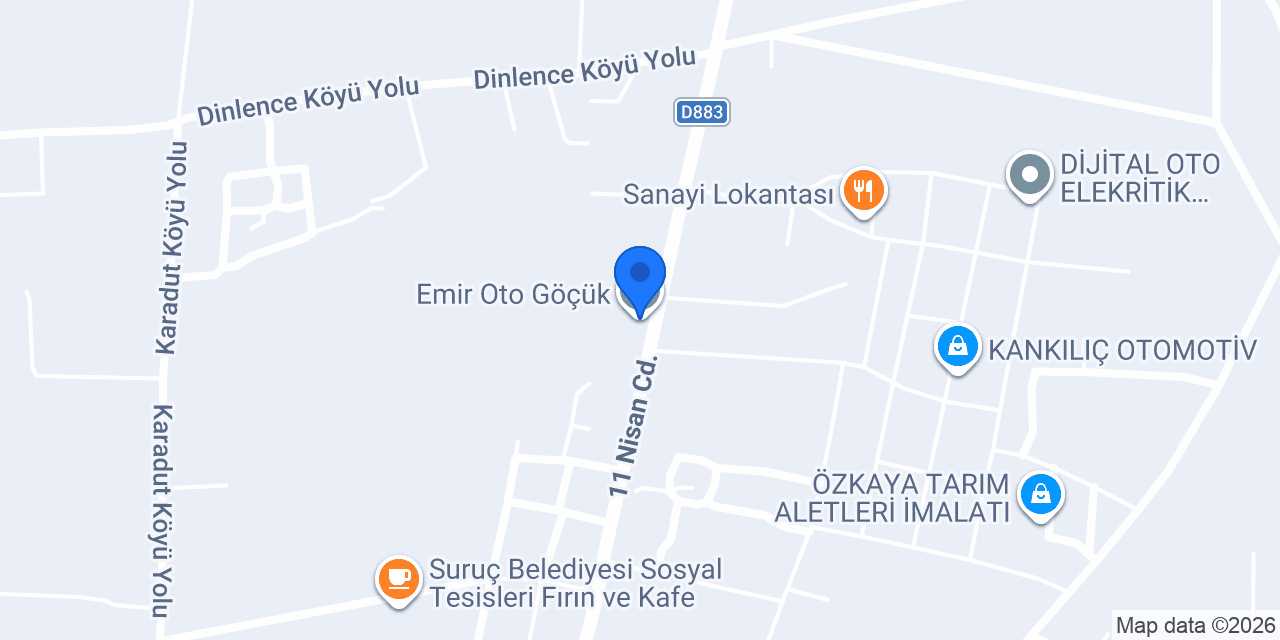 Emir Oto Göçük konumu
