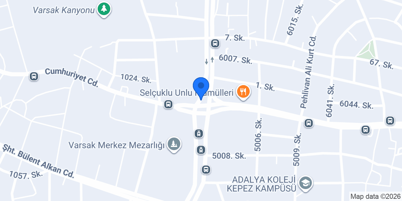 Varsak Belediyesi konumu