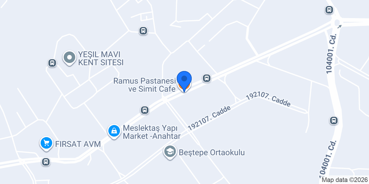 Ramus Pastanesi ve Simit Cafe konumu