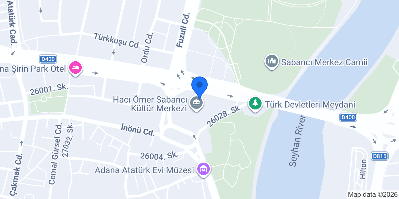 ADANA İL HALK KÜTÜPHANESİ konumu