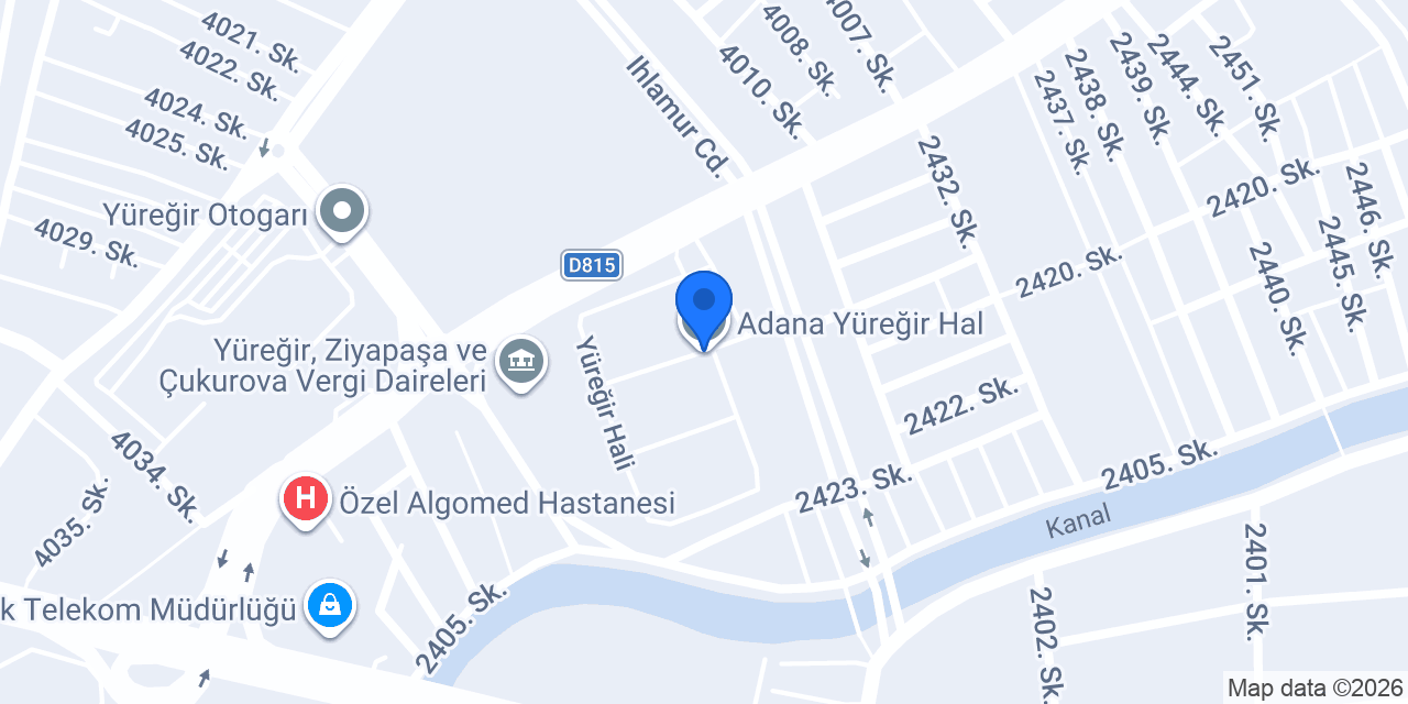 Adana Yüreğir Hal konumu