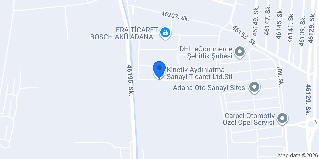 Kinetik Aydınlatma Sanayi Ticaret Ltd.Şti. konumu