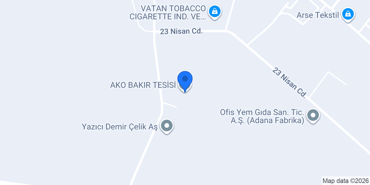 AKO BAKIR TESİSİ konumu