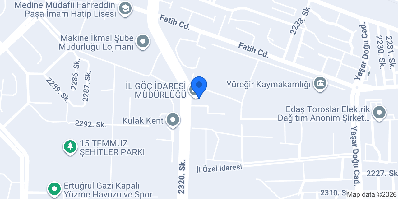Yabancılar Şube Müdürlüğü konumu
