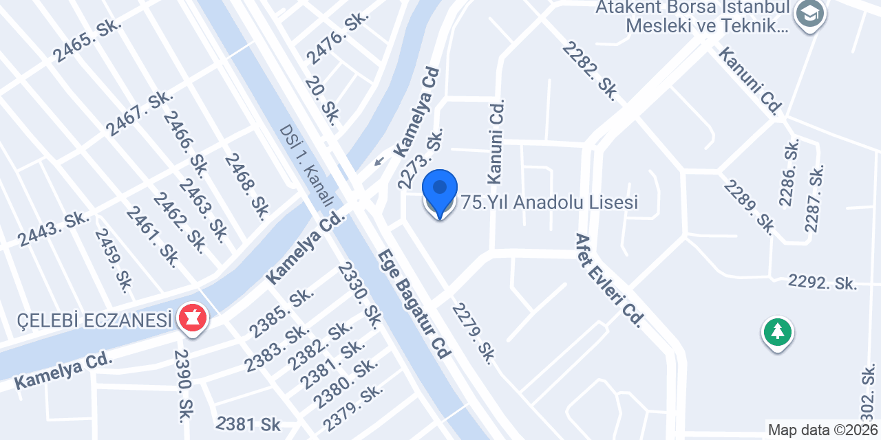 75.Yıl Anadolu Lisesi konumu