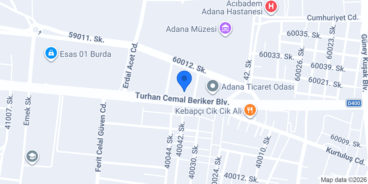 Türk Ticaret Bankası Çukurova Şubesi konumu