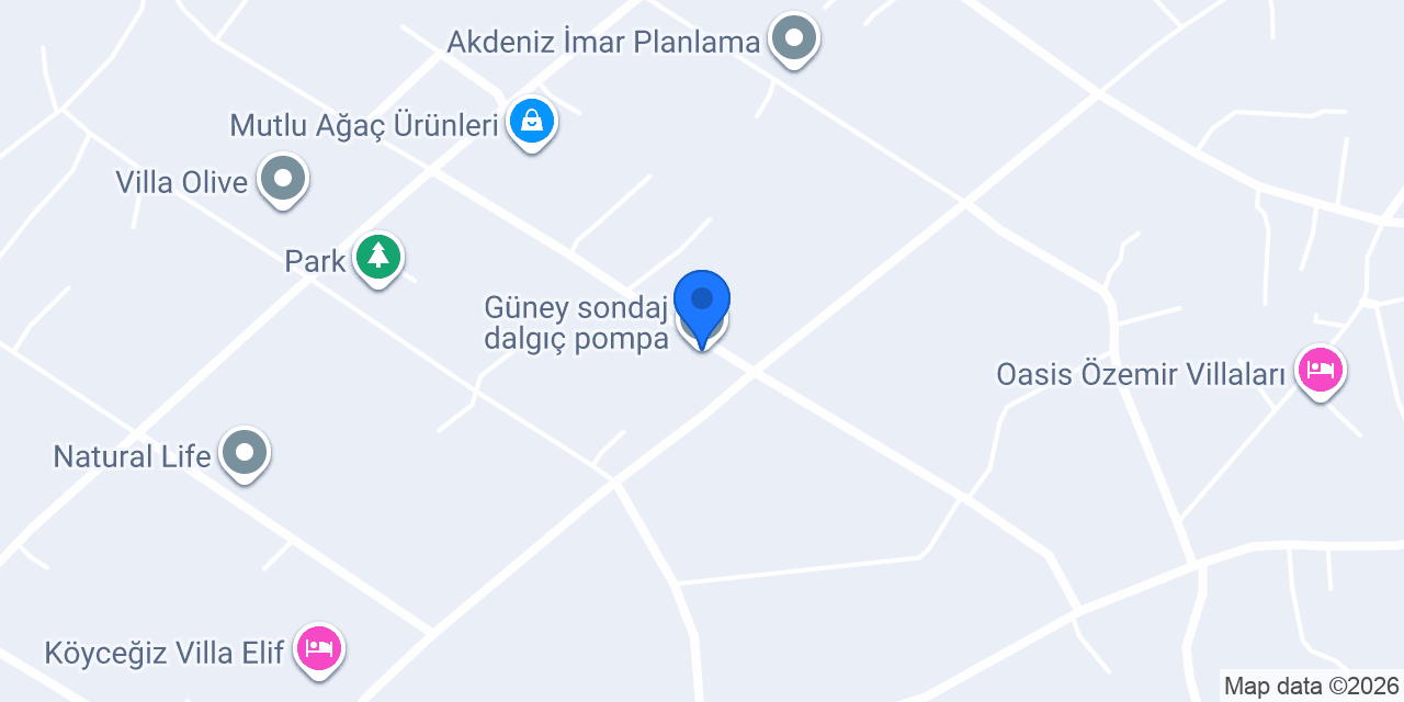 Güney sondaj dalgıç pompa konumu