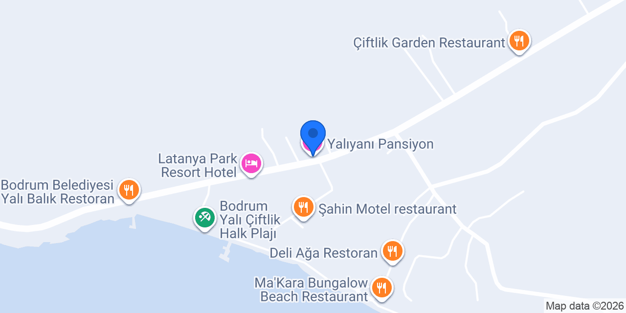 Yalıyanı Pansiyon konumu