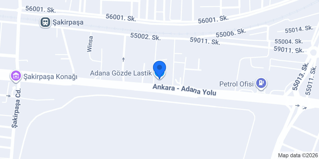 Adana Gözde Lastik konumu