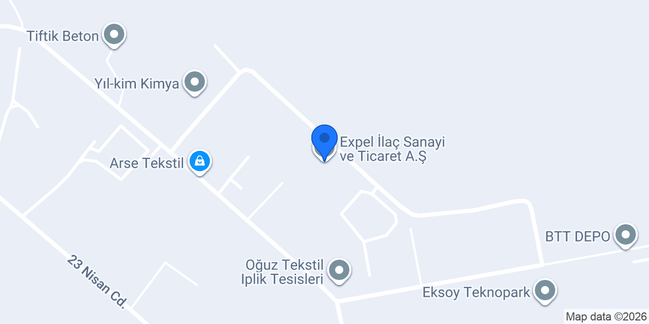 Expel İlaç Sanayi ve Ticaret A.Ş. konumu