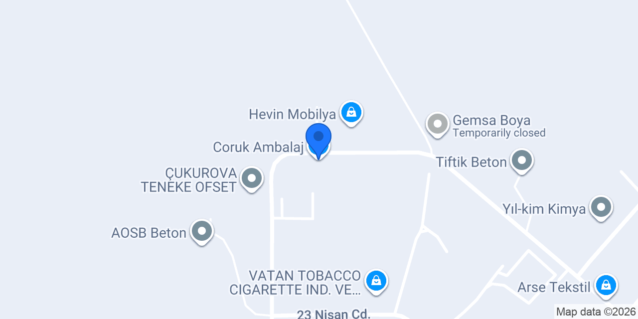 Coruk Ambalaj konumu