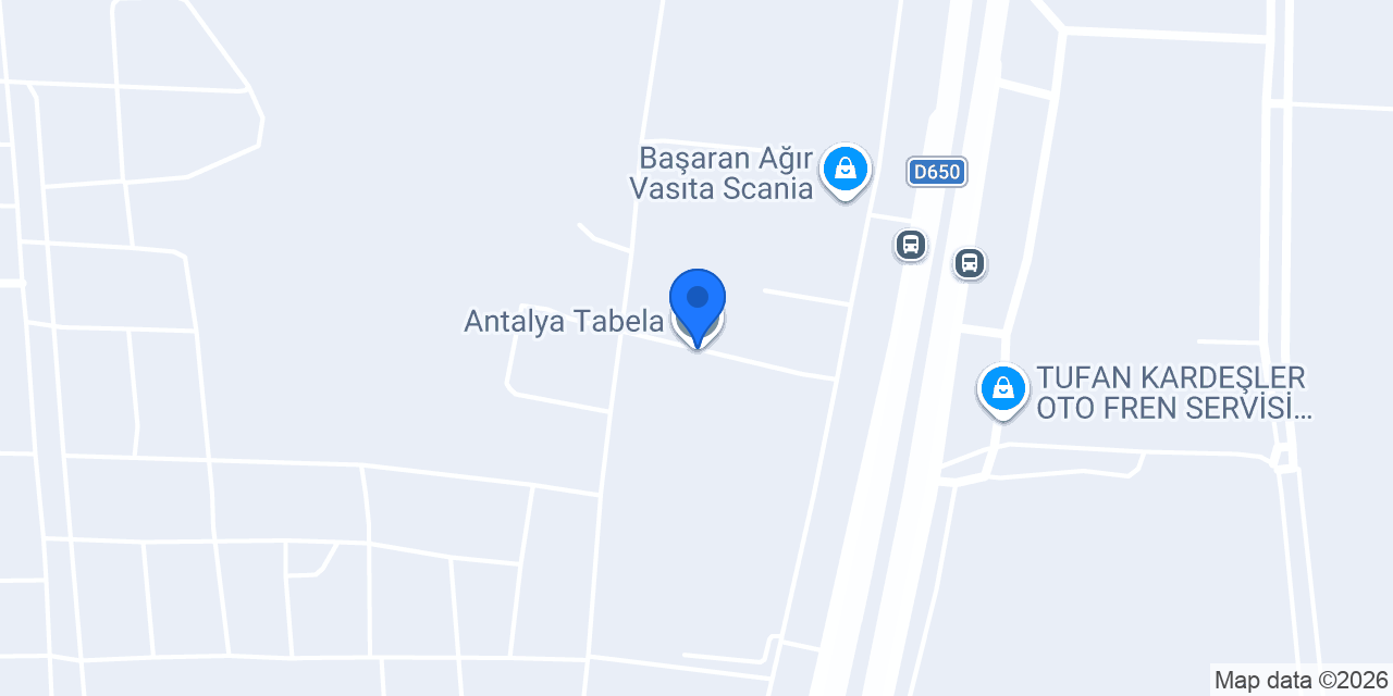 Antalya Tabela konumu