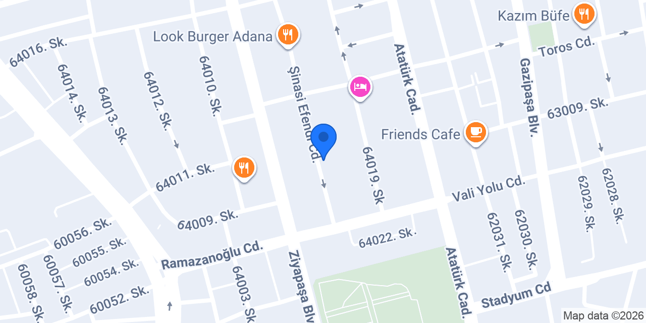 Adana Pandora Veteriner Kliniği konumu