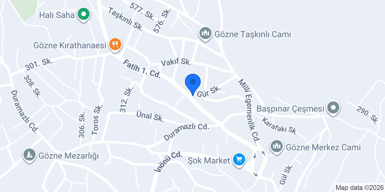 Kerebiççi Hayri Usta Gözne konumu