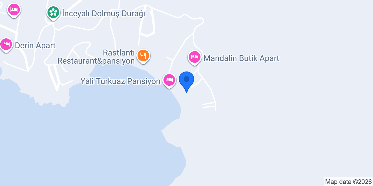 Yakamoz Pansiyon Mazı konumu