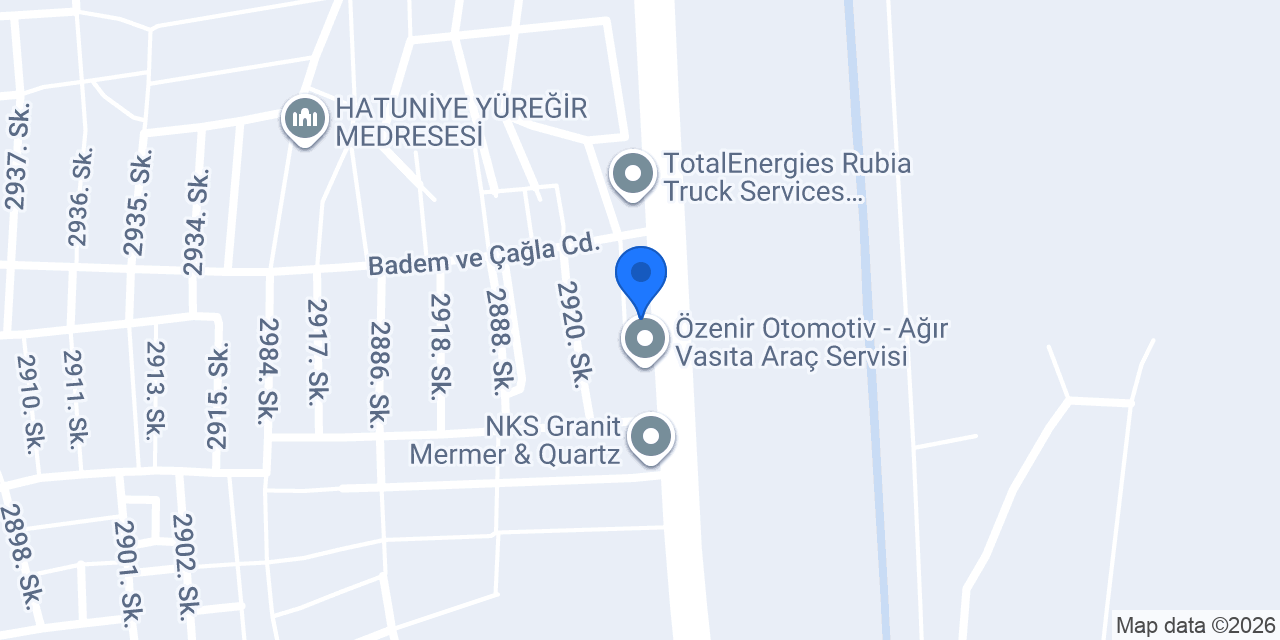 Özgerler Otomotiv konumu