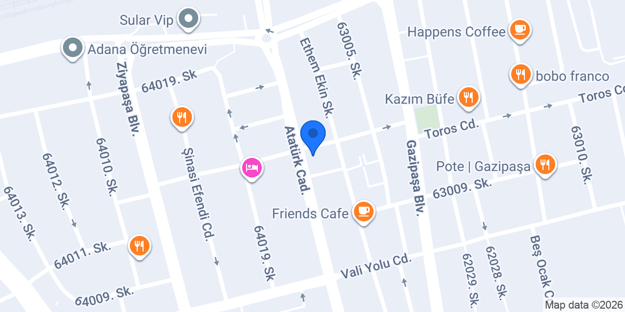 Pakfırın Atatürk Caddesi Şubesi konumu