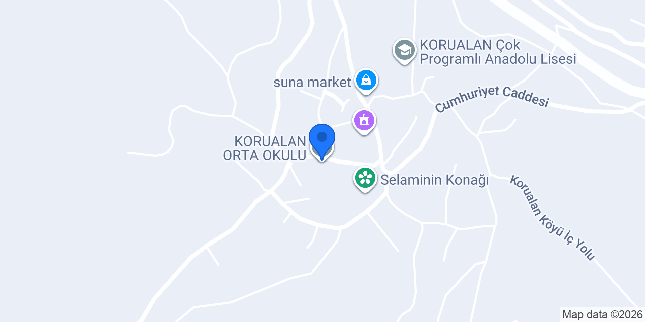 KORUALAN ORTA OKULU konumu