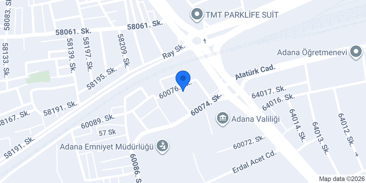 Adana Ticaret İl Müdürlüğü konumu