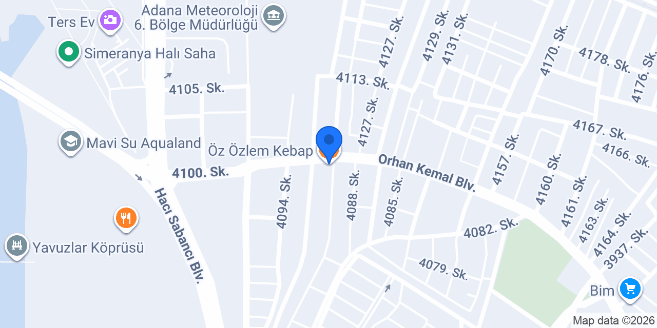 Öz Özlem Kebap konumu