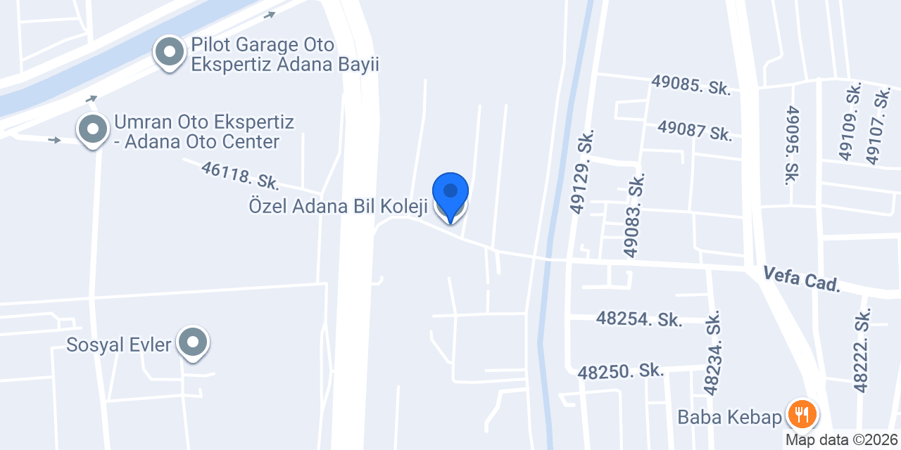 Özel Adana Bil Koleji konumu