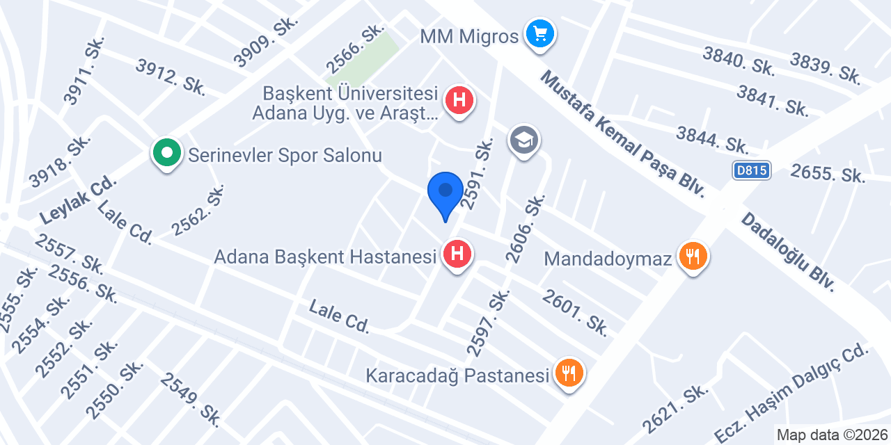 Başkent Hastahanesi B Blok konumu