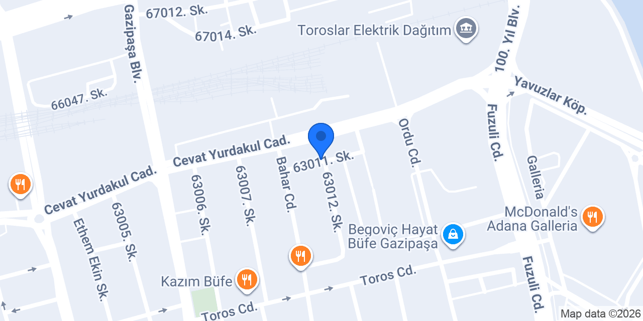 Adana Seyhan Veteriner Kliniği konumu