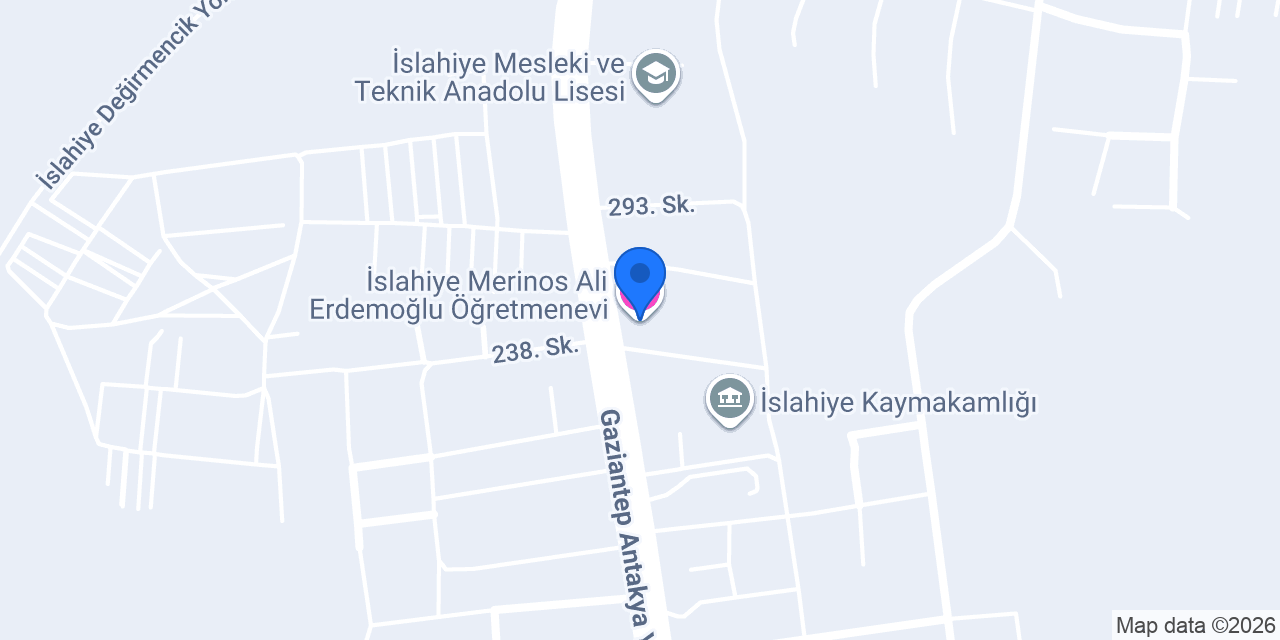 İslahiye Merinos Ali Erdemoğlu Öğretmenevi konumu