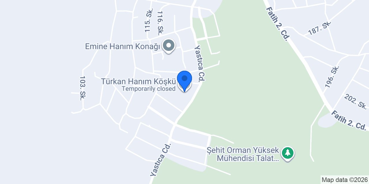 Türkan Hanım Köşkü konumu