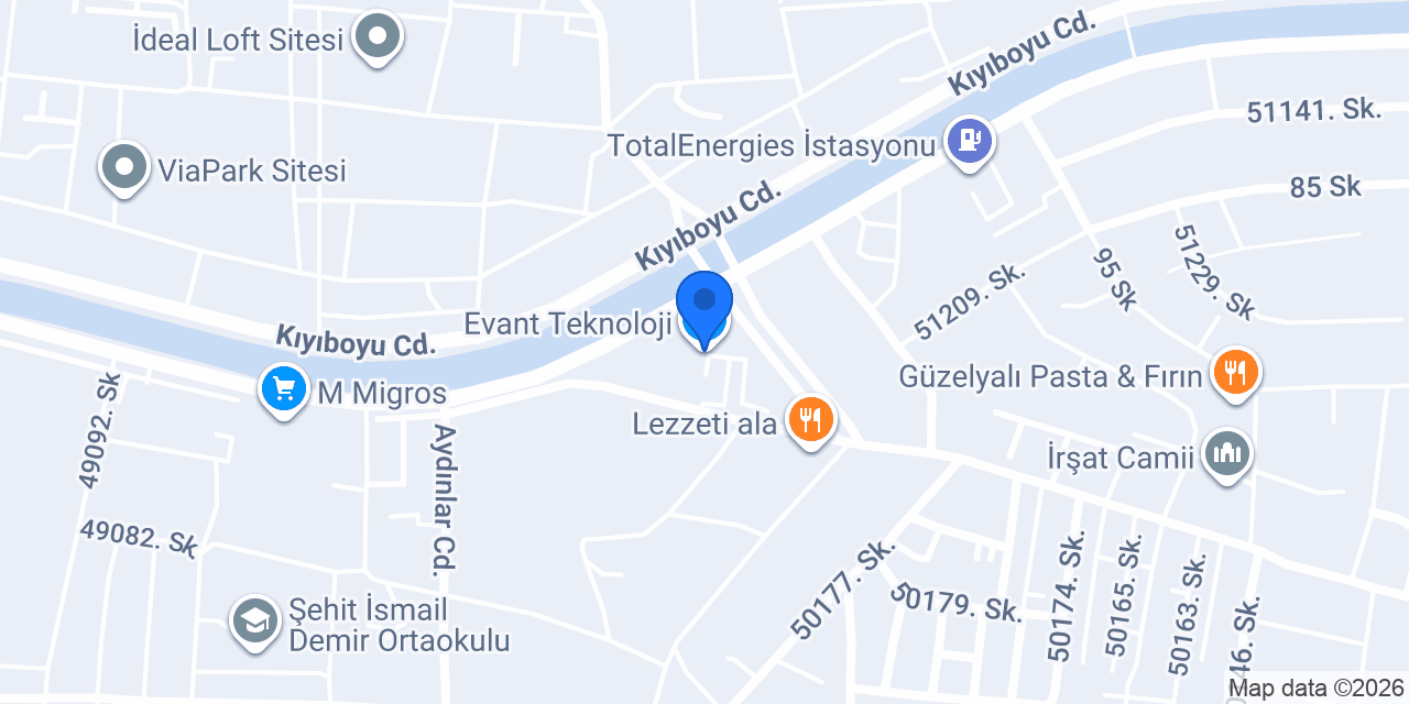 Evant Teknoloji konumu