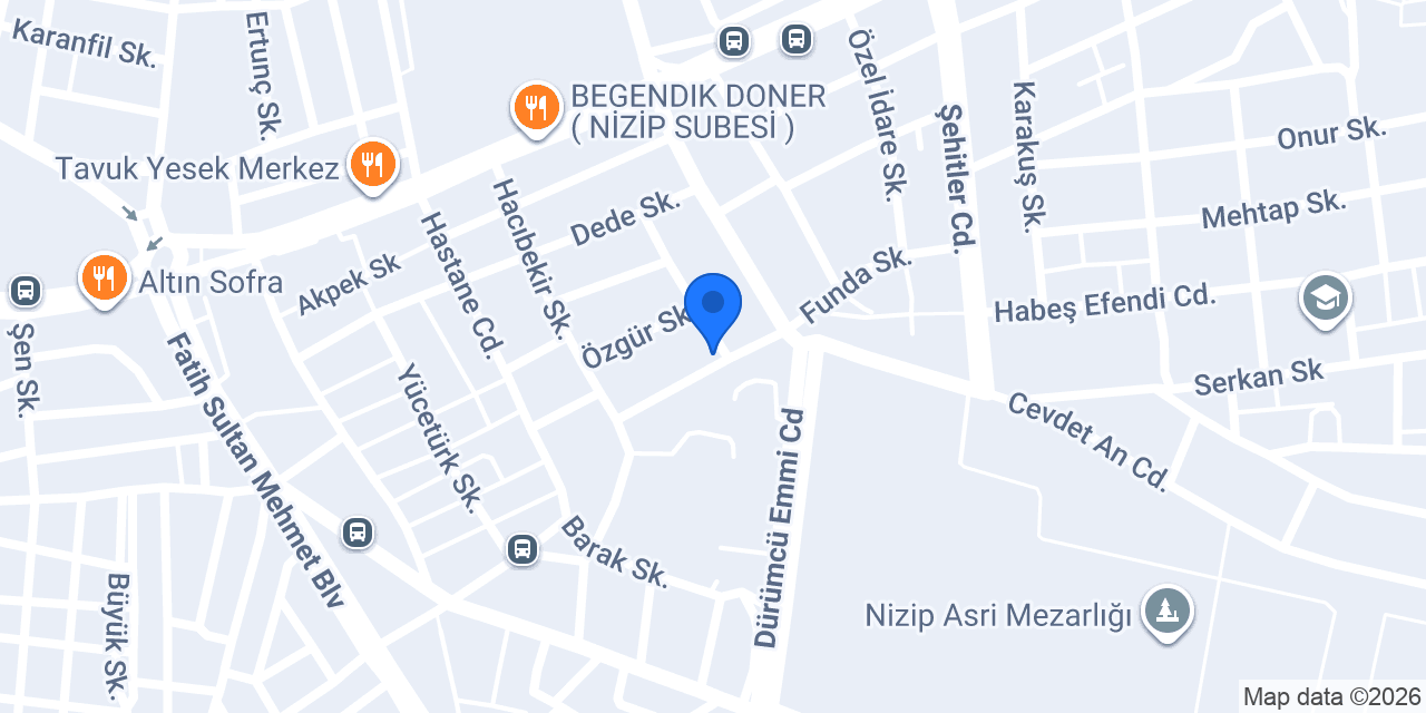 Diş Hekimi Burak Bozkurt konumu
