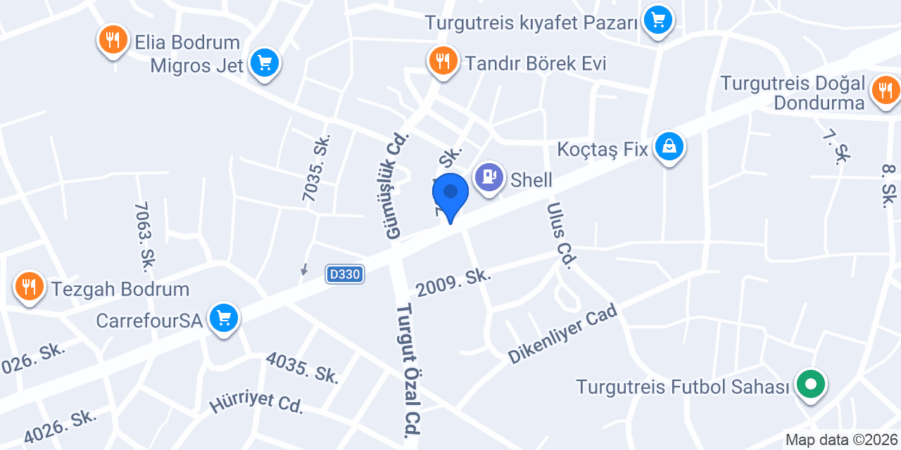 Bodrium rent a car konumu