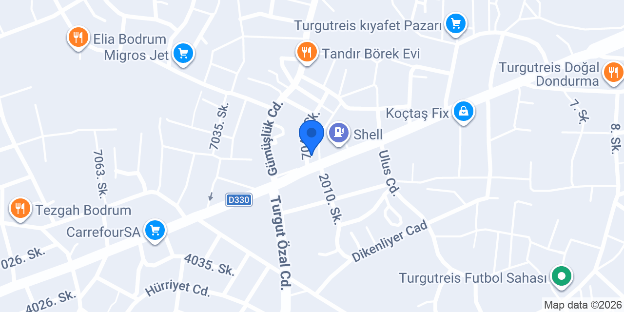 Aytek Mühendislik Bodrum konumu