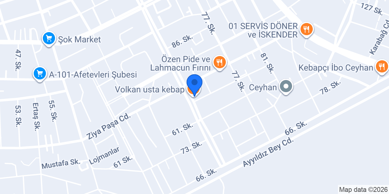 Volkan usta kebap konumu