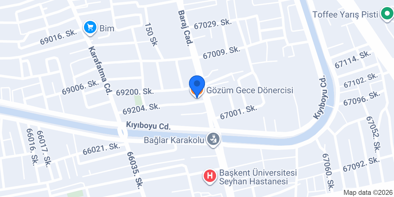 Gözüm Gece Dönercisi konumu