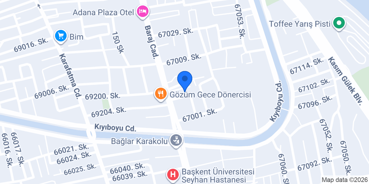 Adana Yükseliş Okulları konumu
