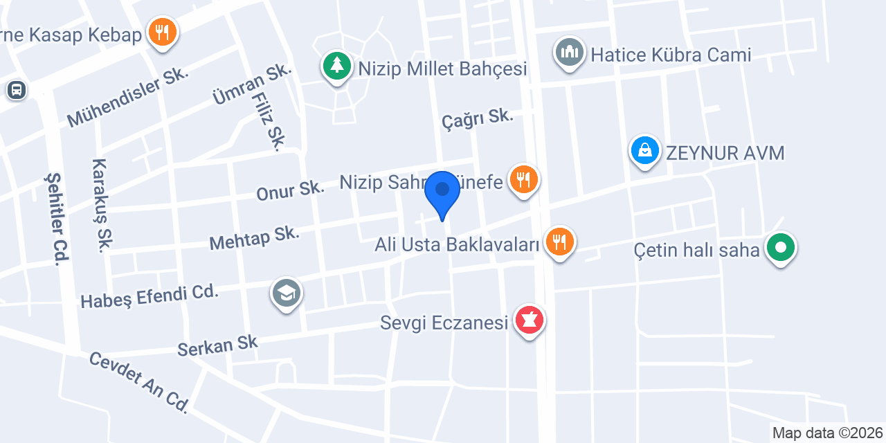 Nizip İlçe Halk Kütüphanesi konumu
