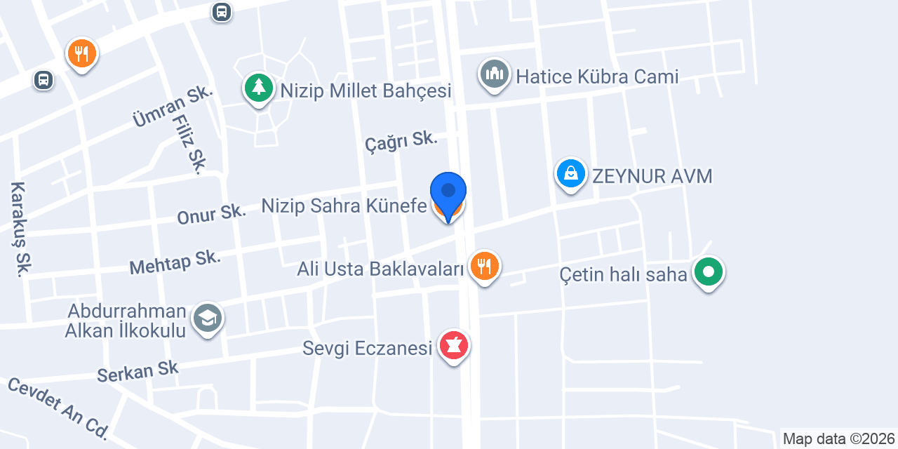 Nizip Sahra Künefe konumu