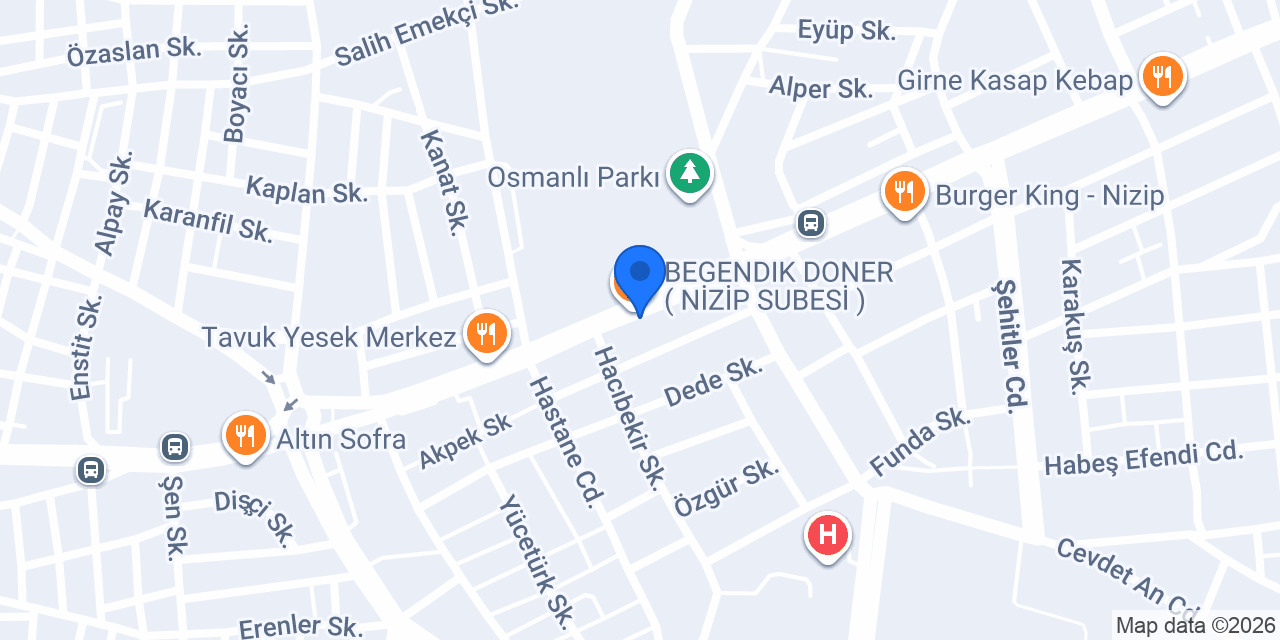 Sini Baklava Nizip konumu