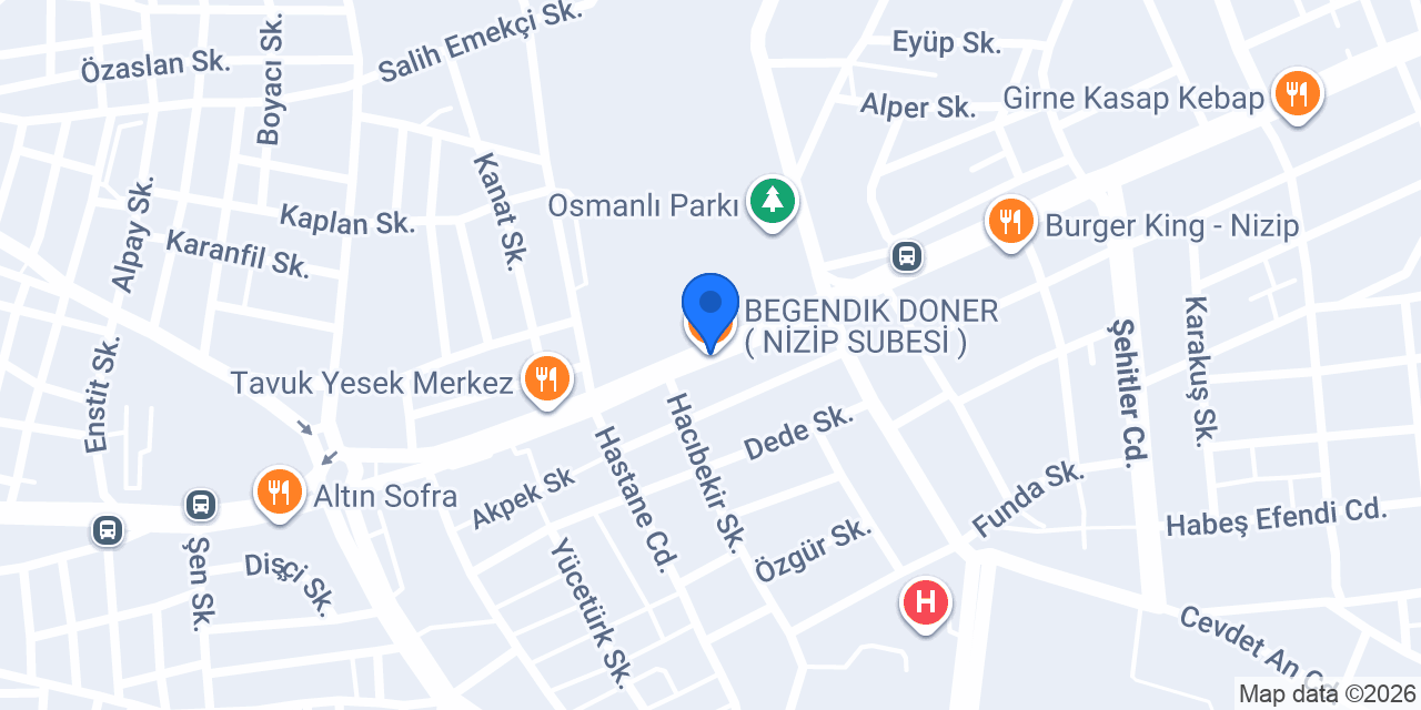 BEGENDIK DONER ( NİZİP SUBESİ ) konumu