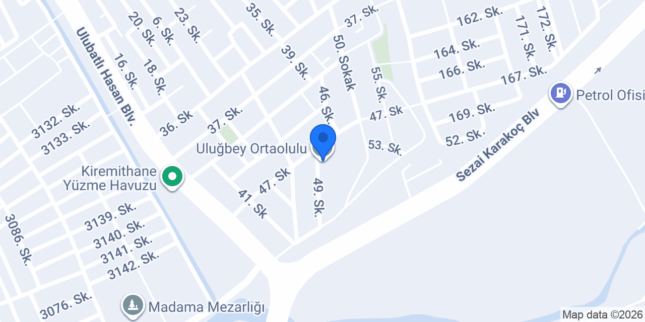 Uluğbey Ortaolulu konumu