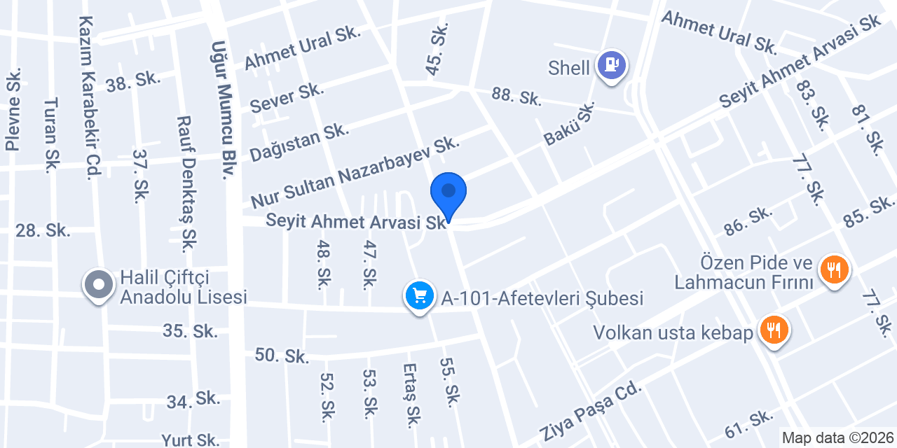 Sever Halı Yıkama konumu