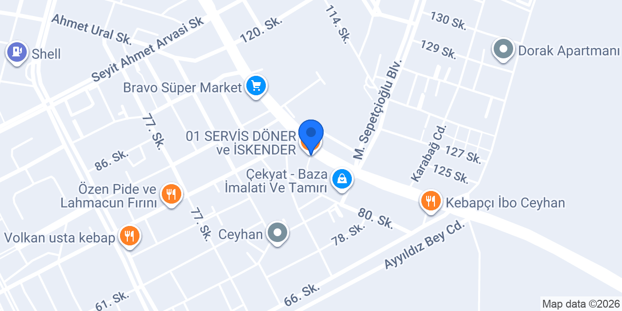 01 SERVİS DÖNER ve İSKENDER konumu