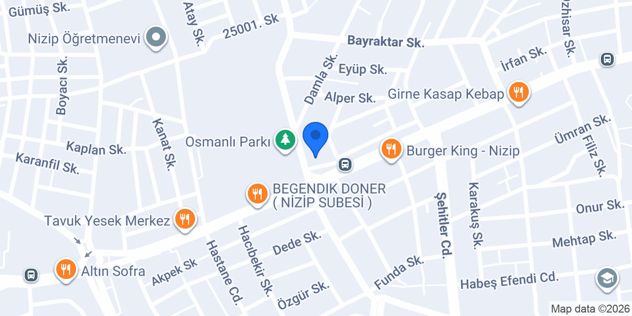Damak pastanesi bekir usta konumu