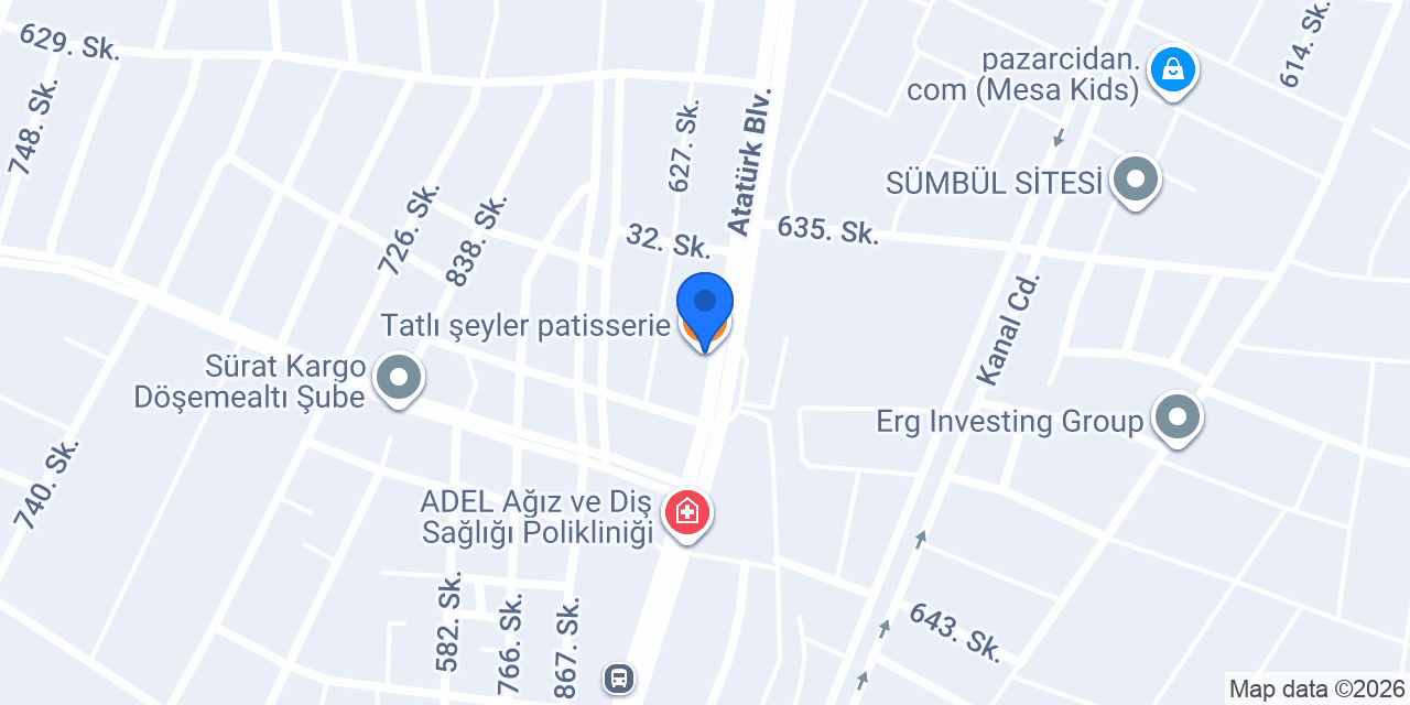 Tatlı şeyler patisserie konumu