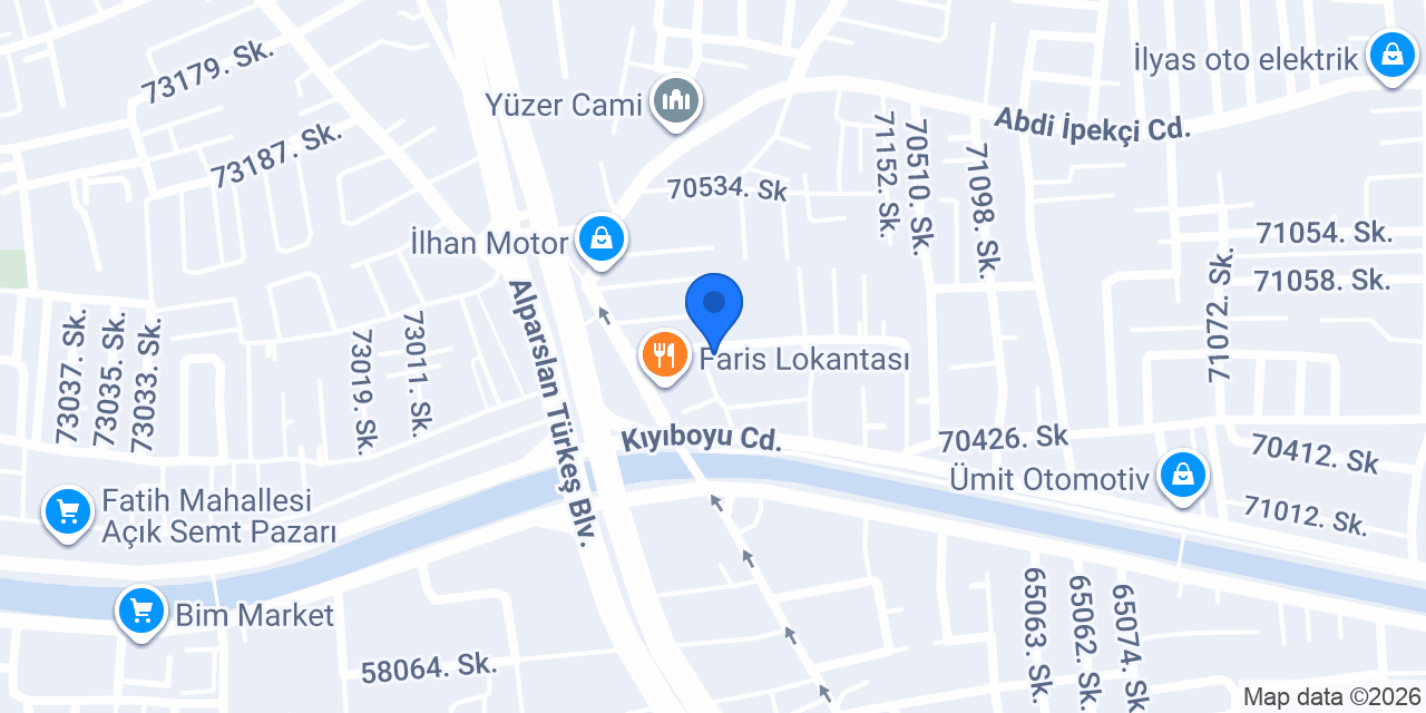 Tektaş Otomotiv konumu