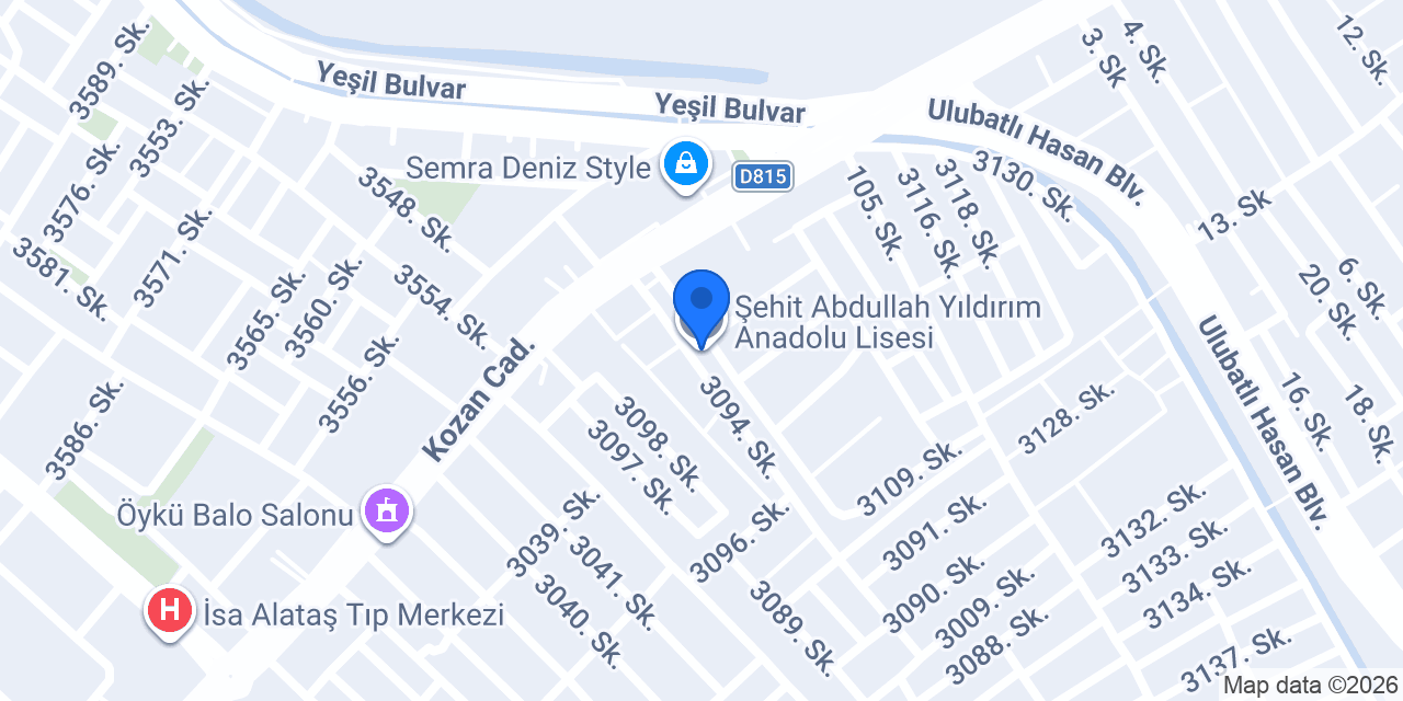 Şehit Abdullah Yıldırım Anadolu Lisesi konumu