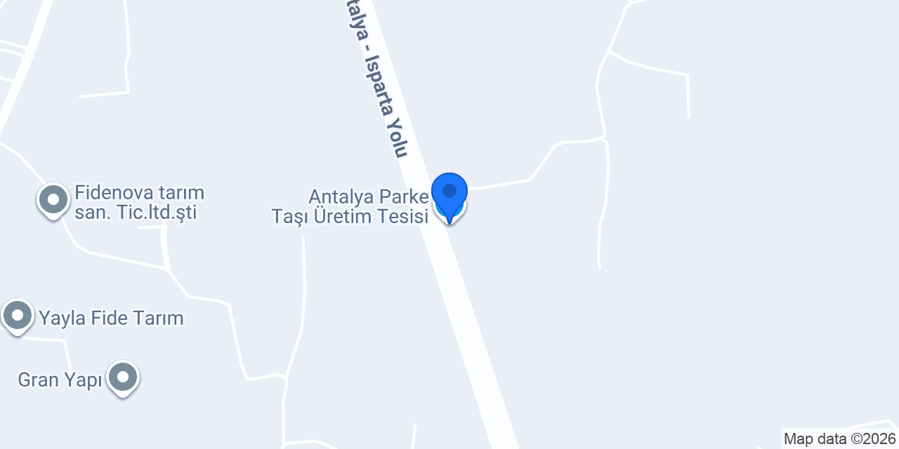 Antalya Parke Taşı Üretim Tesisi konumu
